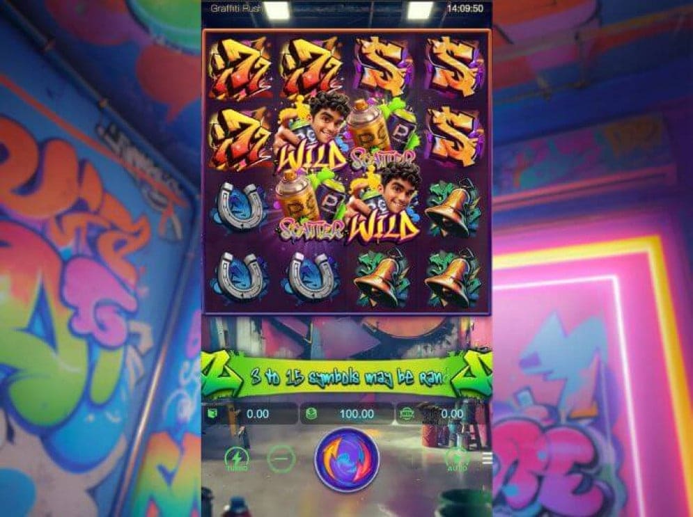 Symbols and values in Graffiti Rush slot