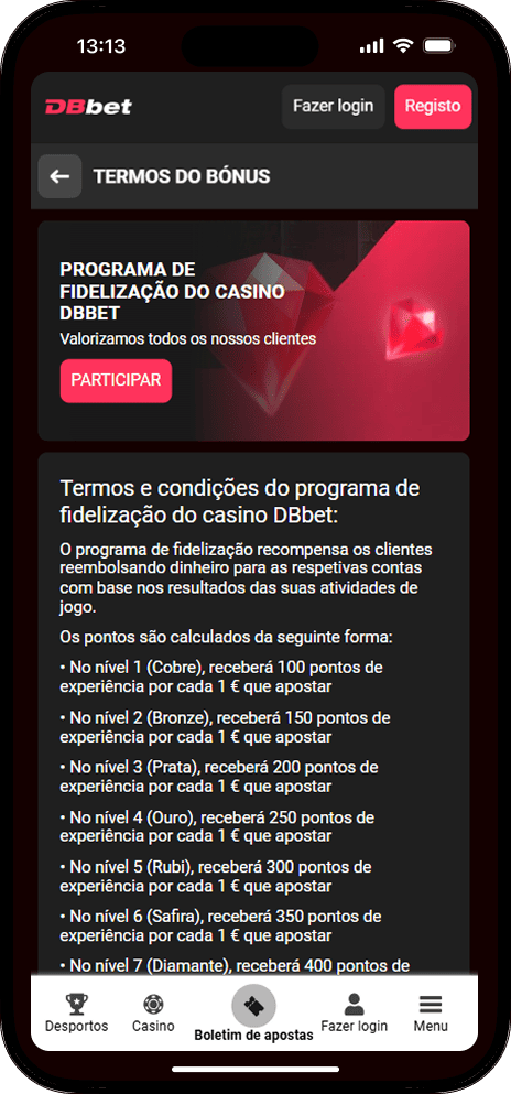 Programa de Fidelização Dbbet